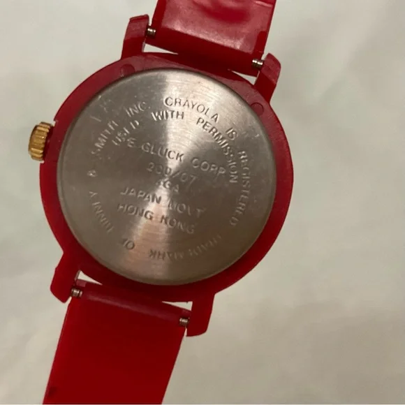 Vintage Cherry Red Crayola Crayons Kids Analog Watch Untested AS IS 90s